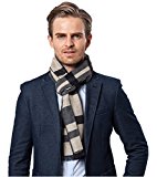 Bufanda de Hombre la tela escocesa cozy Abrigo Del Mantón cuello bufanda Regalos para Hombre (Blanco)