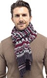 Tom Franks Hombre PERCHADO Acrílico Fairisle Bufanda - Rojo, One size