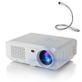 Proyector LED HD, YOKKAO 4600Lúmenes Resolución 1280 x 800 Contraste 10.000:1 Soporta AV/ USB/ HDMI/ VGA/ TV para Casa / Oficina / Colegios / etc.