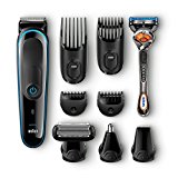 Braun MGK3080 - Set de afeitado multifunción 9 en 1, depiladora masculina, recortadora de barba, cortapelos profesional hombre, negro