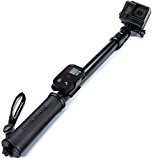 Sandmarc Pole - Black Edition: 42-103 cm Palo (Stick) para GoPro Hero 9, 8, MAX, 7, 6, 5, 4, Session, 3+, 3, 2, HD y Osmo Action - con Clip Remoto (Montaje)