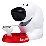 Scotch Dispensador para Cinta Adhesiva con Forma de Perro - Para Cinta de hasta 19mm de Ancho y 33m de Largo - Rellenable para la Escuela, el Hogar y la Oficina - Multicolor