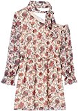 Marca Amazon - find. Mujer Vestido Corto con un Hombro al Aire de Flores, Multicolor (Cream Mix), 44, Label: XL