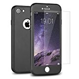 Funda iPhone 8/7 Mothca 360 Grados Cuerpo Completo Ultra-fina Soft TPU Protección Anti-Arañazos Case Acabado Mate Antideslizante y Anti Fingerprint Frente&Atrás Carcasa + Protector de Pantalla de Vidrio Templado Protección Completa Cover for iPhone 7/8 (Ne