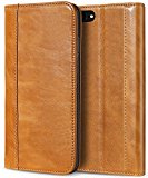 Funda iPhone 8, ProCase Vintage Estuche Plegable con Billetera para Kickstand y Ranuras para Tarjetas Múltiples Cierre Magnético Funda de Cuero Genuino para Apple iPhone 8 2017/ iPhone 7 2016 -Marrón