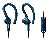 Philips SHQ1405BL/00 Auriculares Deportivos con micrófono, Cable Reforzado con Kevlar, Resistentes al Sudor y Agua, Azul