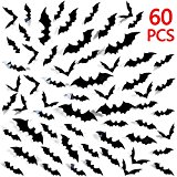 Tuopuda Halloween Pegatinas para Pared 3d Murciélagos Halloween Decoración Pared Pegatinas Props 60 pcs