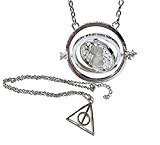 Juego de dos collares Harry Potter - giratiempos Hermione reloj de arena giratorio y muerte Hallow