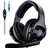 SADES SA810 Nuevo actualizado Xbox One Headset Over Ear Stereo Gaming Headset Bass Gaming Auriculares con micrófono de aislamiento de ruido para la nueva Xbox One PC PS4 teléfono portátil (Nueva versión en negro)