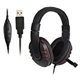 Auriculares Cascos Gaming, ICOCO Auriculares Cascos Gaming de Diadema con USB