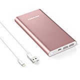 POWERADD Pilot 4GS 12000mAh Power Bank Cargador Portátil Dual Puerto Salida (3A Salida de Alta Velocidad) para iPhone iPad iPod Samsung y Más-Oro Rosa