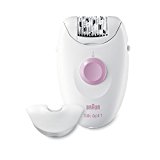 Braun Silképil 1 SE1370 - Depiladora para mujer con cable con un accesorio, blanco/rosa, 3.4 x 7 x 10.4 cm