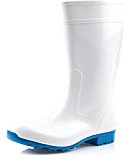 Ladeheid Botas de Agua Antideslizantes en PVC Mujer LA-967 (Blanco/Azul, 38 EU)