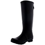 Mujer Adjustable Back Tall Invierno Lluvia Impermeable Botas De Agua - Negro - 38