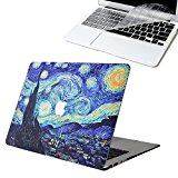 Macbook Air 13 Inch Case, [Starry Night Design] Soundmae Frosted Plastic Hard Shell Skin Smooth Touch Case & Keyboard Cover for MacBook Air 13.3 Model A1369&A1466, Night