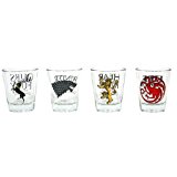 Juego de Tronos - Set de 4 Vasos chupito (SD Toys SDTHBO02075) Game of Thrones Set 4 Vasos Chupito, 4 Unidad (Paquete de 1), 4