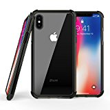 OMOTON Funda iPhone X, Nueva Funda Suave TPU + Durable Transparente PC + TPE Color, iPhone X Carcasa, 5.8 Pulgadas, Negro + Gris