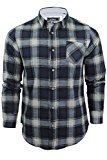 Brave Soul - Camisa de cuadros para hombre hecha con algodón Chambray. azul Garfield - Mid Blue Large