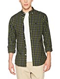 Springfield Cuadros, Camisa Casual para Hombre, Verde (Green), Large (Tamaño del Fabricante:L)