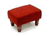 Footstools2u Reposapiés en el clásico Estilo inglés cubrieron de un Tela Chenille suntuosa ATA Vino, 45 cm de Largo x 33 cm Profundidad x 28 cm de Altura (importación de UK)