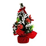 SMARTLADY 20cm Árboles de navidad Adorno Decoración de Mesa Hogar (Rojo)