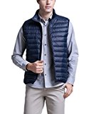 Panegy - Chaqueta sin Manga Chaleco Acolchado de Pluma Plumón para Hombre Chicos Ropa de Otoño Invierno Plegable Portátil - Azul marino - Talla XL