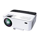 ExquizOn Proyector Portátil, T5 2000 Lumens Mini Proyector LCD, soporta 1080P Full HD, Multimedia Home Cinema Video Proyector, HDMI USB Tarjeta SD AV VGA para Cine en Casa TV Juego iPhone Smartphone