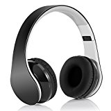 Auriculares Inalámbrico Diadema, Bluetooth 4.1 Plegable Hi-Fi Estéreo Con 3.5 mm Audio Jack Con Micro Para Smartphone Y Tableta(Negro)