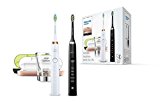 Philips Sonicare Diamond Clean HX9392/39 - Pack 2 Cepillos de Dientes Electricos Recargables, 5 Modos, 2 Cabezales, Vaso Cargador, Estuche USB, Color Negro, Blanco y Rosa