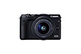 Canon EOS M3 - Cámara Evil de 24.2 MP (Enfoque automático, máxima resolución a 4,2 fps, Pantalla táctil, WiFi, NFS), Negro - Kit con Cuerpo y Objetivo EF-S 15-45 STM