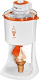 Clatronic ICM 3594 - Máquina de hacer helados, heladera con dispensador de helado, capacidad 1 kg, tapa con orificio de llenado, color blanco y plata