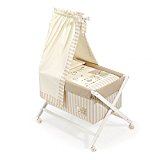 Minicuna DOSEL Plegable Love BEIGE: Estructura + Vestidura + Dosel + Colcha Desenfuntable + Colchón + Almohada