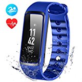 OMorc Pulsera Actividad Inteligente Pulsometro,Contador de Calorías,Resistente Sumergible Impermeable IP68, Podómetro, Monitor de Sueño, Bluetooth 4.0, iOS 8.0 o Superior y Android 4.4 o Superior-Azul