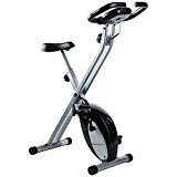 Ultrasport F-Bike, Entrenador bicicleta, Bicicleta fitness Ordenador entrenamiento LCD, Bicicleta plegable, Máx. del usuario 110 kg, medición pulso, 8 niveles resistencia, rueda ajuste, Negro/Plata