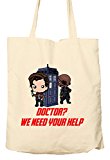 Doctor We Need Your Help - Marvel Avengers and Doctor Who Parody - Environmentally Friendly Tote Bag, Natural Shopping Bag
