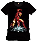 Iron Man - Camiseta Superhéroe Marvel Comics - Negra - XL