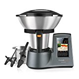 Taurus Mycook Touch Robot de Cocina, wifi, 1600 W, 2 L, hasta 140 grados, multifunción, más de 8000 recetas, Vaporera 2 niveles y cestillo de inox 29x36x26cm, Color Gris