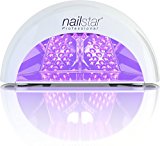 NailStar Lámpara LED Profesional Seca Esmalte de Uñas. Para Manicura Shellac y Gel, con Temporizador de 30 seg, 60 seg, 90 seg y 30 min (blanco)