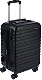 Amazon Basics - Maleta de viaje rígida giratoria - 55 cm, Tamaño de cabina, Negro