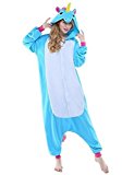LATH.PIN Animal Carnaval Disfraz Cosplay Pijamas Adultos Unisex Ropa De Noche S/M/L/XL (L, Azul Unicorn)