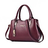 BestoU Bolsos de Mujer Shopper Tote PU Piel (Rojo)