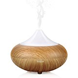 Simpeak Humidificador Ultrasonico Aromaterapia 100ml, Vapor Difusor con 7-Color LED de luz para Bebes, Hogar, Oficina, Bebe Dormitorio - Grano de Madera
