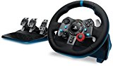 Logitech G29 Driving Force Volante de Carreras y Pedales, Force Feedback, Aluminio Anodizado, Palancas de cambio, Volante de Cuero, Pedales Ajustables, Enchufe EU, PS5, PS4, PC, Mac - Negro