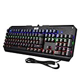 Teclado Mecánico Gaming de VicTsing, 104 Teclas y Switches Blue, con Cable y 6 Colores RGB Retroiluminado, Anti-Ghosting-Versión Español