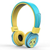 MoKo Auriculares para Niños - Ajustable Headphone Limitador Volumen por Cable (1.5m / 4.9ft), Kid Earphone para iPhone, iPad, iPod, Smartphones Android, PC, Dragon Touch Y88X Kids Tablet, Azul