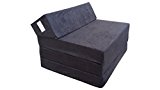 Natalia Spzoo Colchón Plegable Cama de Invitados colchón de Espuma 200x70 cm FM (Negro)