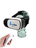 BlueBee Gafas VR + Mando a Distancia (Realidad Virtual Genuine 3D Google Gafas/Casco/Auricular/Gafas para iPhone/Samsung/Smartphones Incluyendo Bluetooth 3.0 Juegos Remote Controller)