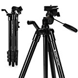 Fotopro Cámara Trípode, 120cm Ligero Tripod de Aluminio, Tripode Movil con Remoto Bluetooth, Tripode Portátil con Cabeza de 3 Vías para iPhone, DSLR Canon, Nikon, Sony