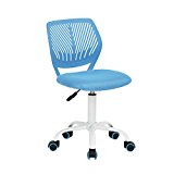 Silla de escritorio Fanilife, ajustable y giratoria sin brazos de diseño, para niños, silla para el ordenador, para los deberes, para estudiar, color negro