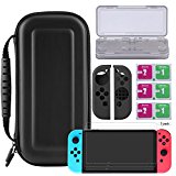 Bestico Kit de Accesorios 5 in 1 Compatible con Nintendo Switch, Funda de Transporte para Nintendo Switch con Estuche tarjeta de juego, 2 Protector de Pantalla, Joy-Con Estucha Silicona